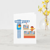 kraanbediener en bouwwerker kaart (Gele Bloem)