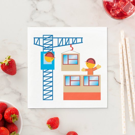 kraanbediener en bouwwerker servet