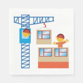 kraanbediener en bouwwerker servet (Voorkant)