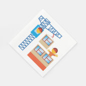 kraanbediener en bouwwerker servet (Hoek)