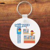 kraanbediener en bouwwerker sleutelhanger (Voorkant)