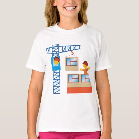 kraanbediener en bouwwerker t-shirt (Voorkant)