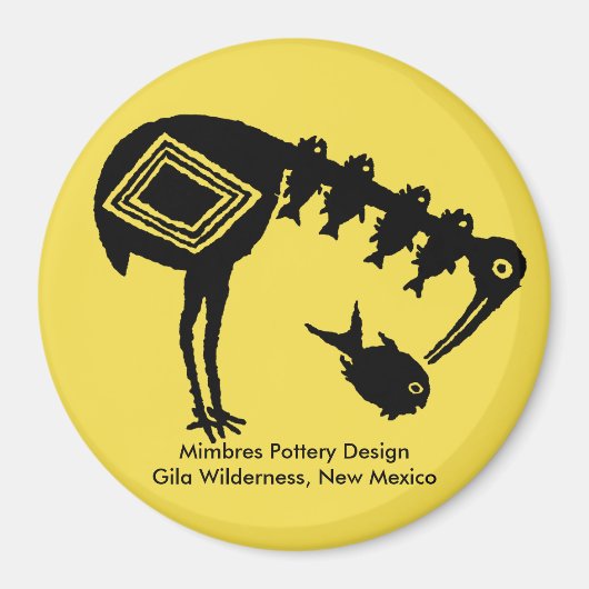 Kraanbeitsen - Mimbres Pottery Design Magneet (Voorkant)