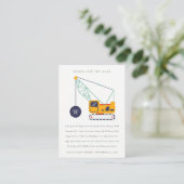 Kraanboeken voor de bouw van Baby shower Informatiekaartje (Staand voorkant)