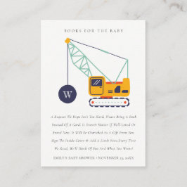 Kraanboeken voor de bouw van Baby shower Informatiekaartje