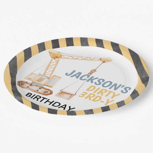 Kraanconstructie Dirty 3rdy Verjaardag Bord (Gekanteld)