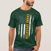 kraanexploitant met Amerikaanse vlaggenklool T-shirt (Voorkant)