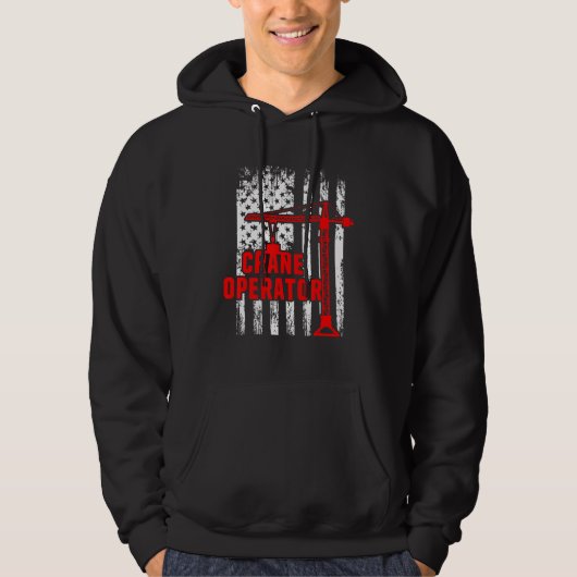 Kraanexploitant van de vlaggenbouwmachine hoodie (Voorkant)