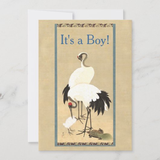  kraanfamilie Foto geboorteaankondiging Aankondiging (Voorkant)