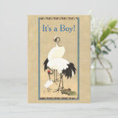  kraanfamilie Foto geboorteaankondiging Aankondiging (Staand voorkant)