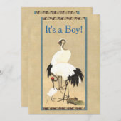  kraanfamilie Foto geboorteaankondiging Aankondiging (Voorkant / Achterkant)