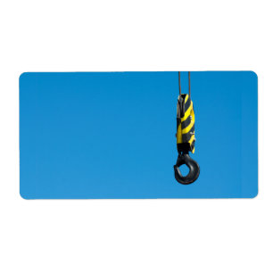 Kraanhaak met gele en zwarte strepen etiket