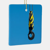 Kraanhaak met gele en zwarte strepen keramisch ornament (Rechts)