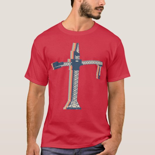 Kraanmachinist Bouw HEO Retro Lijn Kunst jongen T-shirt (Voorkant)