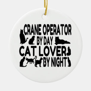 Kraanmachinist Cat Lover Keramisch Ornament