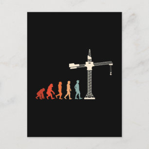 Kraanmachinist Kraan Evolution Construction Worker Feestdagenkaart