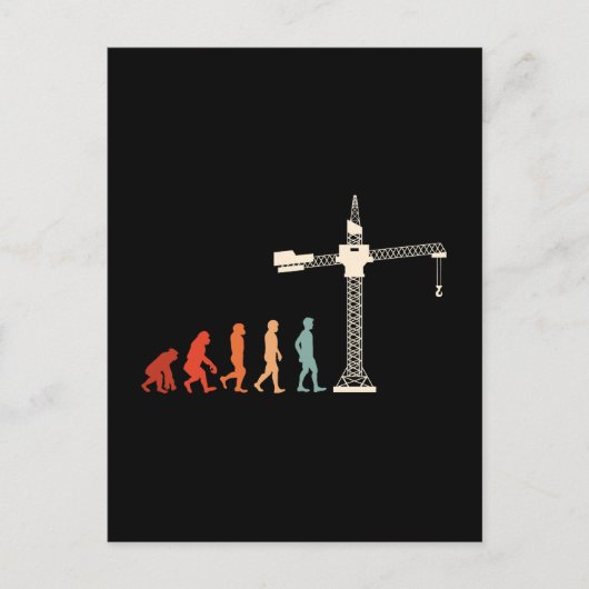 Kraanmachinist Kraan Evolution Construction Worker Feestdagenkaart (Voorkant)
