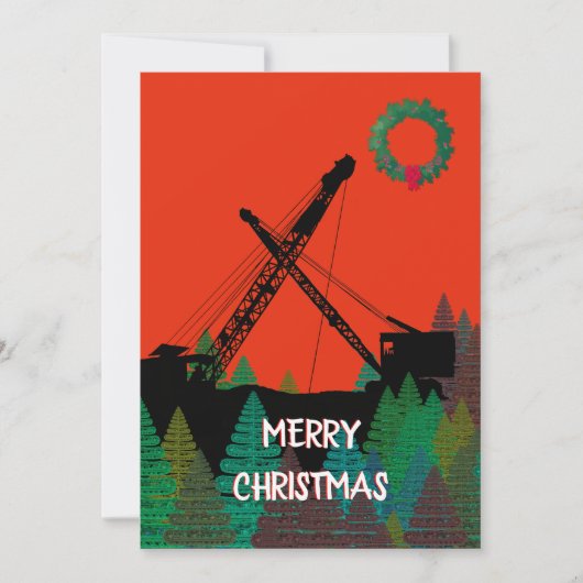 KRAANMACHINIST OUDE KRAAN KROUPEKRAAN NOORDWESTEN FEESTDAGENKAART (Voorkant)