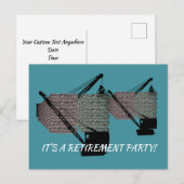 KRAANMACHINIST PENSIOENGERECHTIGDE BEDRIJFSINGENIE UITNODIGING BRIEFKAART (Voorkant / Achterkant)