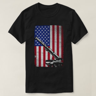 Kraanmachinist Zware machines Amerikaanse vlag T-shirt