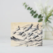 Kraanmigratie over bergen Chinese inktverf Briefkaart (Staand voorkant)