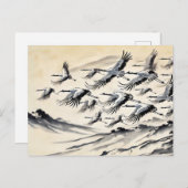 Kraanmigratie over bergen Chinese inktverf Briefkaart (Voorkant / Achterkant)