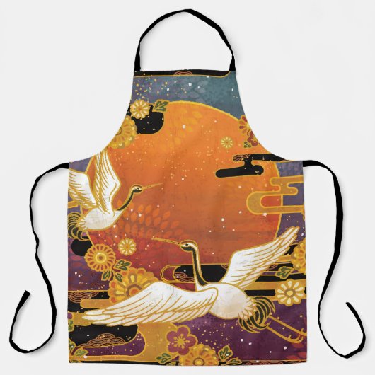 Kraanvogel Chrysanthemum Japans Patroon Schort (Voorkant)