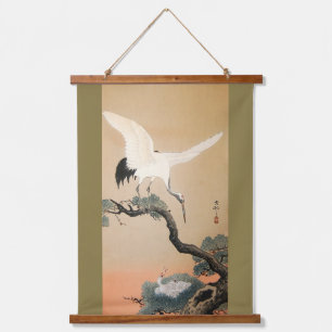 Kraanvogel in een dennenboom, Koson, Ukiyo-e Hangend Wandkleed