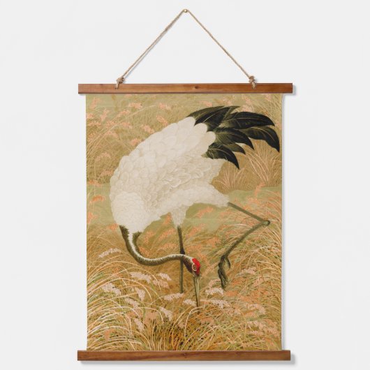 Kraanvogel in het rijstveld hangend wandkleed (Voorkant)