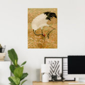 Kraanvogel in het rijstveld poster (Thuiskantoor)