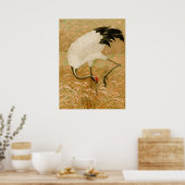 Kraanvogel in het rijstveld poster (Keuken)