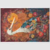 kraanvogel rustieke textuur decoupage tissuepapier (Voorkant)