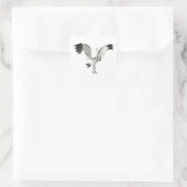 Kraanvogel Vierkante Sticker (Tas)