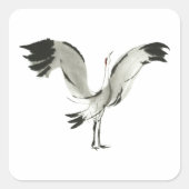 Kraanvogel Vierkante Sticker (Voorkant)