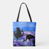 Kraanvogels Canvas tas Sunset Lake (Achterkant)