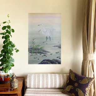 Kraanvogels in Chinese rivier Canvas Afdruk