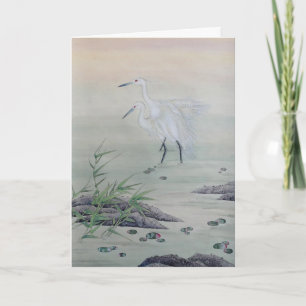 Kraanvogels in Chinese rivier Kaart