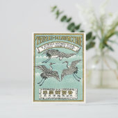 Kraanvogels  Japans zijderoute Briefkaart (Staand voorkant)