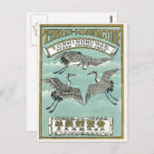 Kraanvogels  Japans zijderoute Briefkaart (Voorkant / Achterkant)