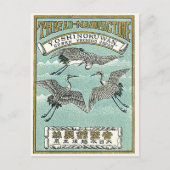 Kraanvogels  Japans zijderoute Briefkaart (Voorkant)