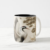  kraanvogels kraanvogelbehang tweekleurige koffiemok (Voorkant rechts)