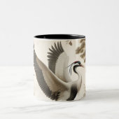  kraanvogels kraanvogelbehang tweekleurige koffiemok (Center)