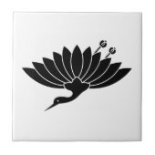 kraanvormig chrysanthemum tegeltje (Voorkant)