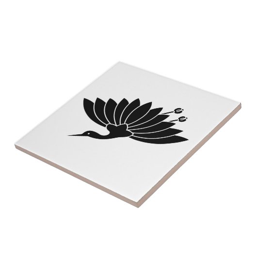 kraanvormig chrysanthemum tegeltje (Zijkant)