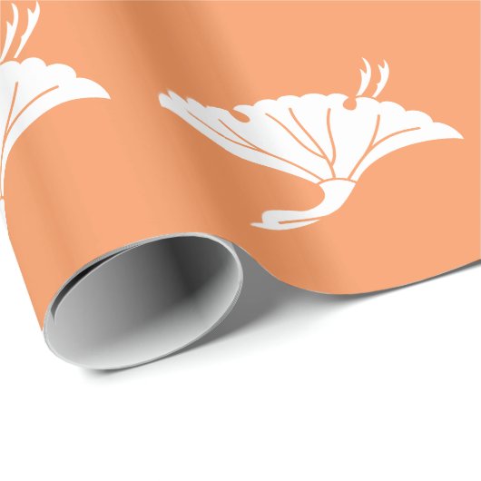 kraanvormig inkgoblad cadeaupapier (Rol Hoek)