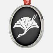 kraanvormig inkgoblad metalen ornament (Links)