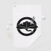 kraanvormig inkgoblad op cirkel golfhanddoek (Insitu)