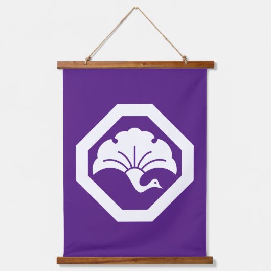 kraanvormig inkgoblad op het blad hangend wandkleed (Voorkant)