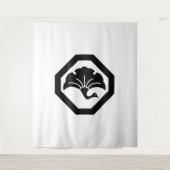 kraanvormig inkgoblad op het blad wandkleed (Voorkant)