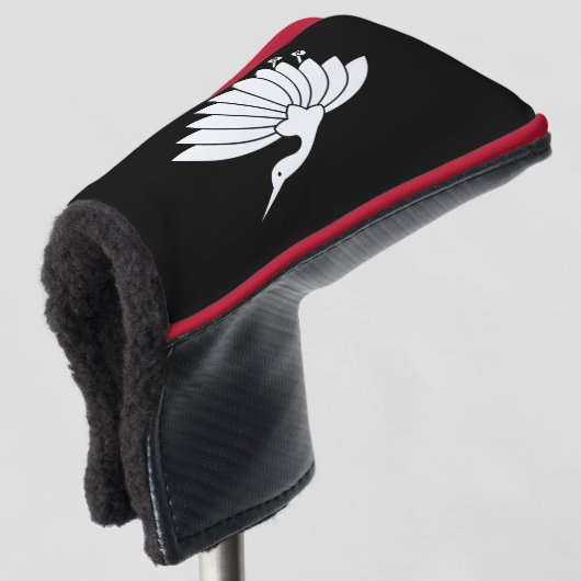 Kraanvormige chrysant golfheadcover (3/4 voorkant)